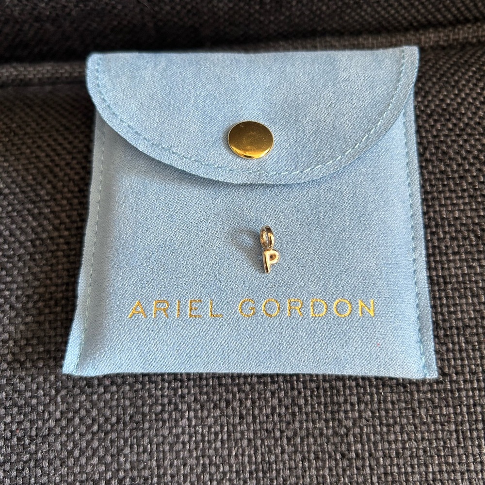 Ariel Gordon mini-helium 14K gold initial charm